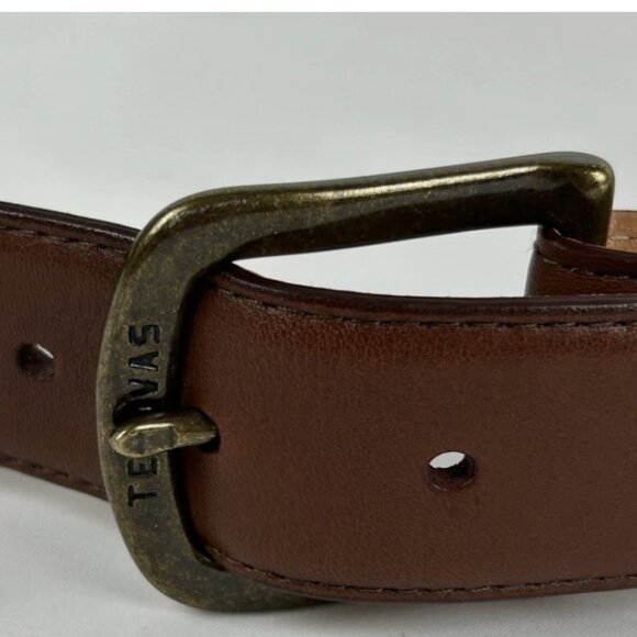 Tecovas Brown Genuine US Calfskin Leather Belt Mens Size 44 Handmade In Mexico - Picture 3 of 6